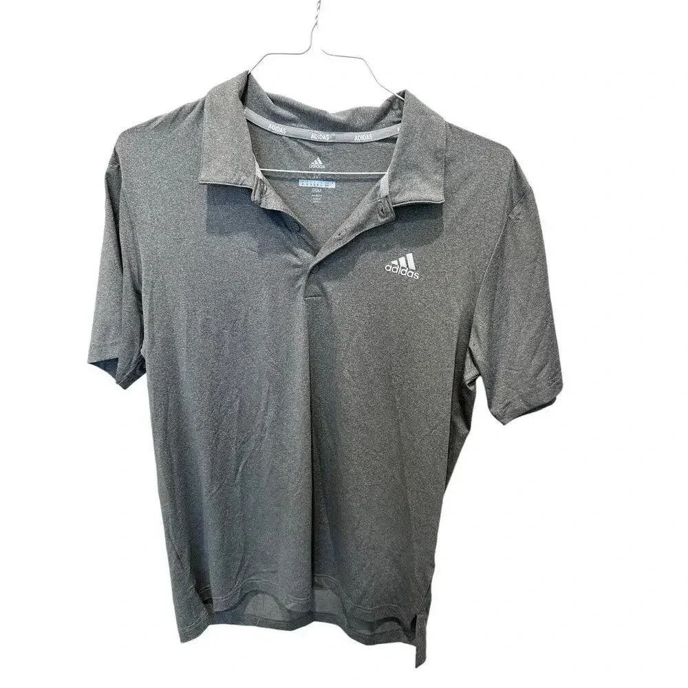 NWT Adidas Golf Gray Short Sleeve Athletic Polo Shirt Size M